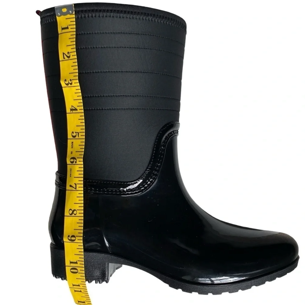 TOMMY HILFIGER Fonsi Rain Boots Round Almond Toe Black Red White Blue Women 8